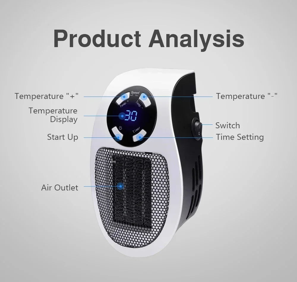 Electric Heater Portable Heater Heating Warm Air Blower Mini Radiator Home Office Warmer Machine for Winter