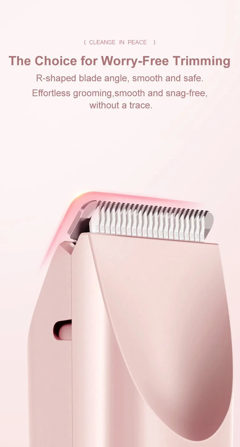 2 in 1 Dual-Head Painless Women Electric Razors Bikini Trimmer Wet Dry Use for Ladies Pubic Hair Detachable Head Electric Shaver