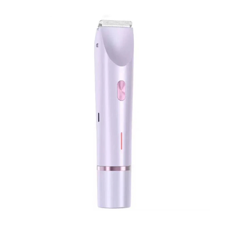 2 in 1 Dual-Head Painless Women Electric Razors Bikini Trimmer Wet Dry Use for Ladies Pubic Hair Detachable Head Electric Shaver