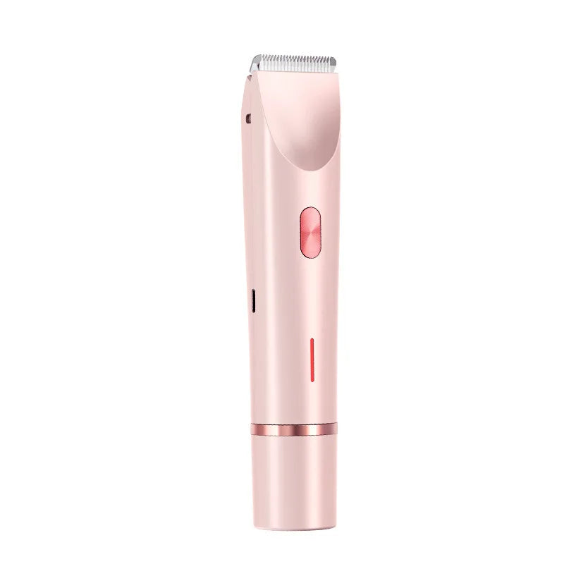 2 in 1 Dual-Head Painless Women Electric Razors Bikini Trimmer Wet Dry Use for Ladies Pubic Hair Detachable Head Electric Shaver