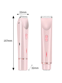 2 in 1 Dual-Head Painless Women Electric Razors Bikini Trimmer Wet Dry Use for Ladies Pubic Hair Detachable Head Electric Shaver