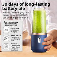 Portable Blender Bottle Electric 6 Blades Multifunction Juice Blender Fresh Juice Smoothie Blender Ice CrushCup Food Processor