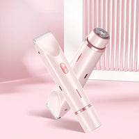 2 in 1 Dual-Head Painless Women Electric Razors Bikini Trimmer Wet Dry Use for Ladies Pubic Hair Detachable Head Electric Shaver